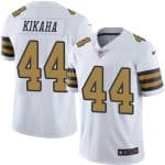Saints #44 Hau'oli Kikaha White Stitched Limited Rush Nike Jersey