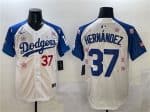Los Angeles Dodgers #37 Teoscar Hernandez White Royal 2025 Tokyo Series Limited Stitched Jersey
