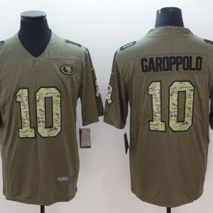 San Francisco 49ers #10 Jimmy Garoppolo Green Camo Salute To Service Limited Stitched Jersey