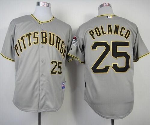 Pirates #25 Gregory Polanco Grey Cool Base Stitched Jersey