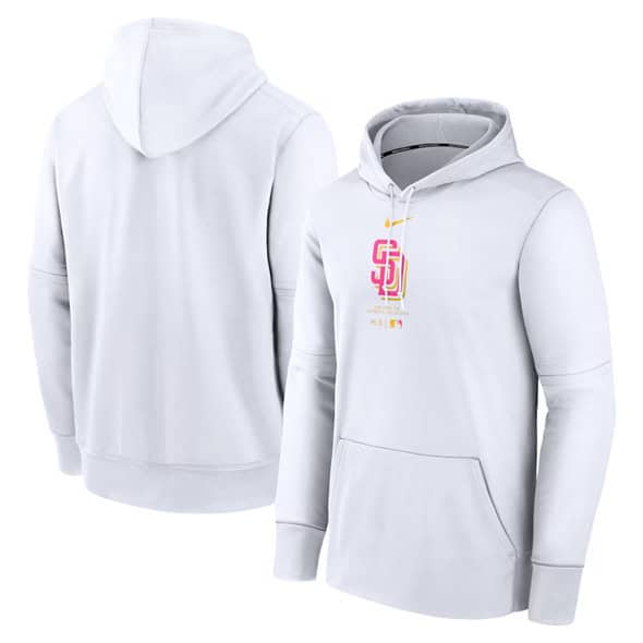 San Diego Padres White Collection City Connect Practice Performance Pullover Hoodie