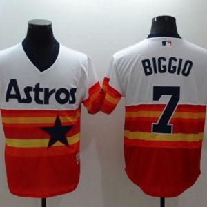 Astros #7 Craig Biggio White Orange Flexbase Authentic Collection Cooperstown Stitched Jersey