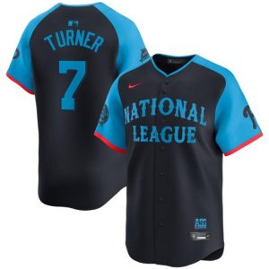 National League #7 Trea Turner Navy 2024 All-Star Limited Stitched Jersey