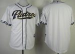 Padres Blank White Cool Base Stitched Jersey
