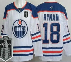 Edmonton Oilers #18 Zach Hyman White 2025 Stanley Cup Final Authentic Jersey