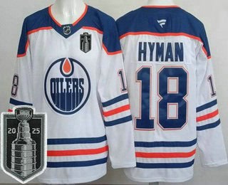 Edmonton Oilers #18 Zach Hyman White 2025 Stanley Cup Final Authentic Jersey
