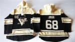 Penguins #68 Jaromir Jagr Black Sawyer Hooded Sweatshirt Stitched Jersey