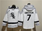 Chicago White Sox #7 Tim Anderson White Ageless Must-Have Lace-Up Pullover Hoodie