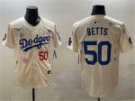 Los Angeles Dodgers #50 Mookie Betts Cream 2025 Tokyo Series Limited Stitched Jersey