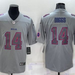 Buffalo Bills #14 Stefon Diggs Gray With Patch Atmosphere Fashion Stitched Jersey