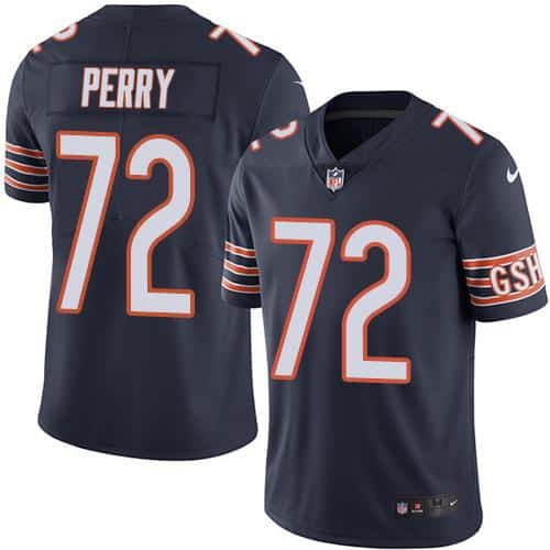 Bears #72 William Perry Navy Blue Stitched Limited Rush Nike Jersey