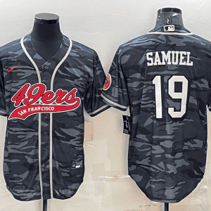San Francisco 49ers #19 Deebo Samuel Grey Camo With Patch Cool Base Stitched Baseball Jersey