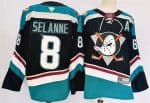Anaheim Ducks #8 Teemu Selanne Black Teal 2024-25 Stitched Jersey