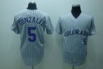 Rockies #5 Carlos Gonzalez Stitched Grey Jersey