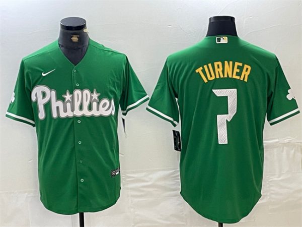 Philadelphia Phillies #7 Trea Turner Green 2024 City Connect Stitched Jersey