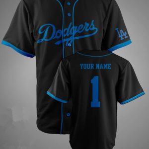 Los Angeles Dodgers Customized Black Stitched MLB Jersey