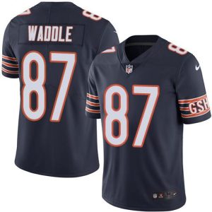 Bears #87 Tom Waddle Navy Blue Stitched Limited Rush Nike Jersey