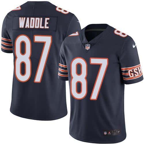 Bears #87 Tom Waddle Navy Blue Stitched Limited Rush Nike Jersey