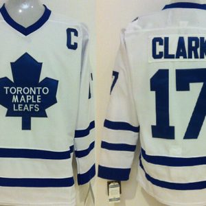 Maple Leafs #17 Wendel Clark White CCM Throwback Stitched Jersey
