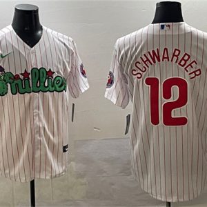 Philadelphia Phillies #12 Kyle Schwarber White Phanatic Cool Base Stitched Jersey