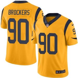 Rams #90 Michael Brockers Gold Stitched Limited Rush Nike Jersey