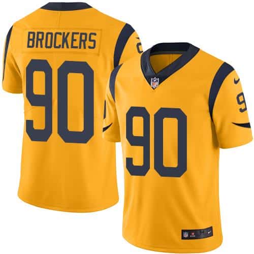 Rams #90 Michael Brockers Gold Stitched Limited Rush Nike Jersey