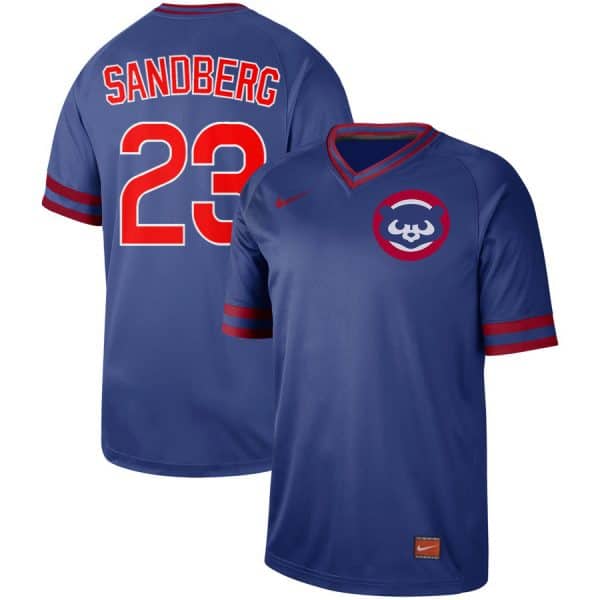 Chicago Cubs #23 Ryne Sandberg Royal Cooperstown Collection Legend Stitched Jersey