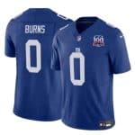 New York Giants #0 Brian Burns Blue 2024 F.U.S.E. 100TH Season Patch Vapor Untouchable Limited Stitched Jersey