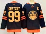 Edmonton Oilers #99 Wayne Gretzky Navy 2024-25 C Patch Stitched Jersey