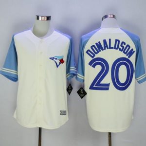 Blue Jays #20 Josh Donaldson Cream Blue Exclusive New Cool Base Stitched Jersey