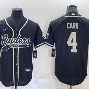 Las Vegas Raiders #4 Derek Carr Black Cool Base Stitched Baseball Jersey