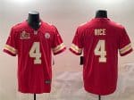 Kansas City Chiefs #4 Rashee Rice Red 2025 Super Bowl LIX Patch Vapor Untouchable Limited Stitched Jersey