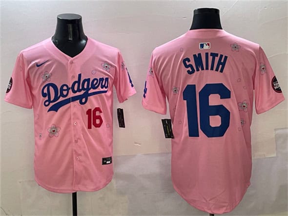 Los Angeles Dodgers #16 Will Smith Pink 2025 Tokyo Series Limited Stitched Jersey