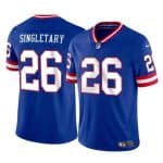 New York Giants #26 Devin Singletary Royal Throwback Vapor Untouchable Limited Stitched Jersey