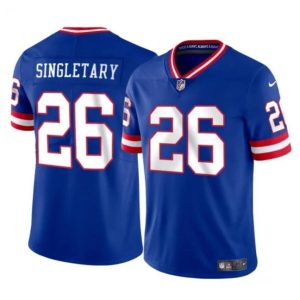 New York Giants #26 Devin Singletary Royal Throwback Vapor Untouchable Limited Stitched Jersey