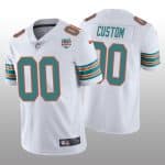 Miami Dolphins Customized Custom 2022 White With 50th Perfect Season Patch Limited Stitched Jersey