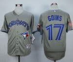 Blue Jays #17 Ryan Goins Grey Cool Base Stitched Jersey