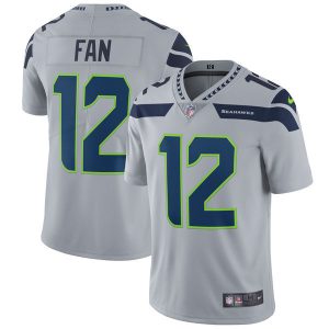 Seattle Seahawks #12 Fan Nike Gray Vapor Untouchable Limited Stitched Jersey