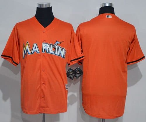 Marlins Blank Orange New Cool Base Stitched Jersey