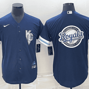 Kansas City Royals Navy Team Big Logo City Connect Cool Base Stitched Jersey