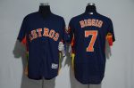 Houston Astros #7 Craig Biggio Majestic Alternate Navy Flex Base Authentic Collection Stitched Jersey