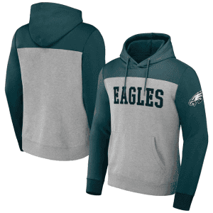 Philadelphia Eagles X Darius Rucker Collection Midnight Heather Gray Colorblock Pullover Hoodie