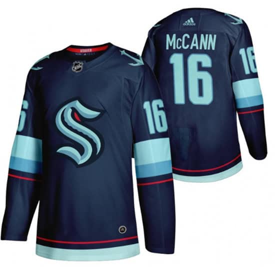 Seattle Kraken #16 Jared McCann Navy Stitched Jersey