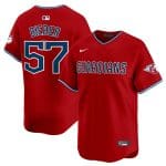 Cleveland Guardians #57 Shane Bieber Red Alternate Limited Stitched Jersey