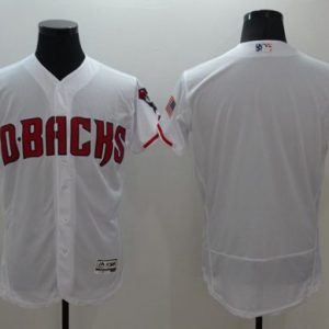 Diamondbacks Blank White Fashion Stars Stripes Flexbase Authentic Stitched Jersey