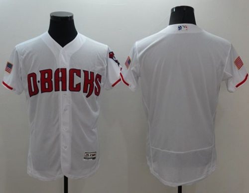 Diamondbacks Blank White Fashion Stars Stripes Flexbase Authentic Stitched Jersey