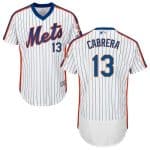 Mets #13 Asdrubal Cabrera White(Blue Strip) Flexbase Authentic Collection Alternate Stitched Jersey