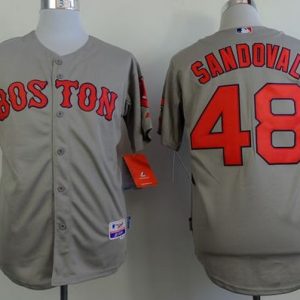 Red Sox #48 Pablo Sandoval Grey Cool Base Stitched Jersey