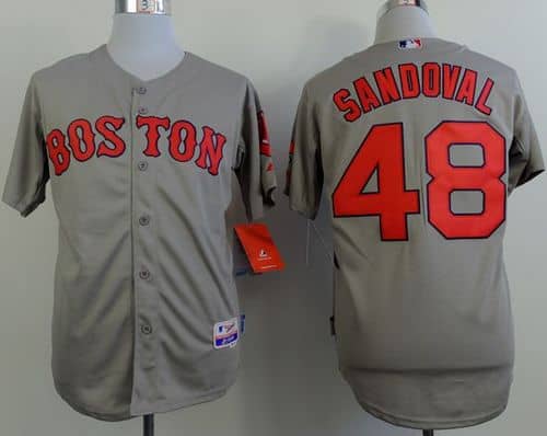 Red Sox #48 Pablo Sandoval Grey Cool Base Stitched Jersey