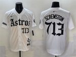 Houston Astros #713 Screwston White Gothic 'Houston Born Barrio Raised' Limited Stitched Jersey